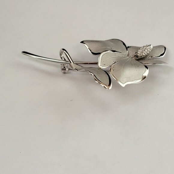 Vintage Bond Boyd Sterling Flower Brooch Pin - Picture 4 of 10